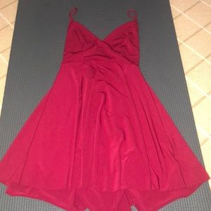 Red strappy mini dress